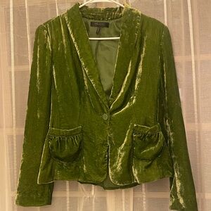 Green velvet womens jacket